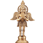 Brass Standing Garuda Idol | 12" x 7" x 3.5" (30.5 x 17.8 x 8.9 cm) | 3 kg Divine Vehicle Art | Premium Sacred Protection Murti